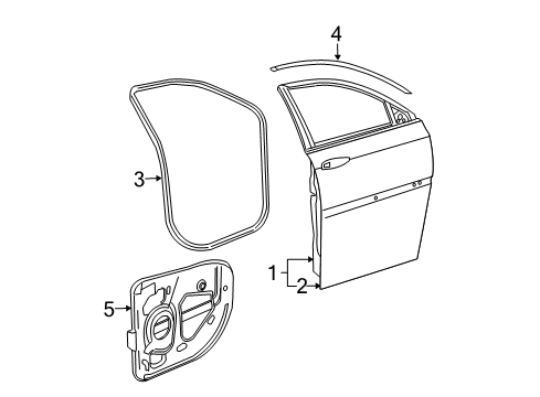 2008 Chrysler Pacifica Front Door Window Regulator Glass Front Passenger Right Side Rh Hand Diagram for 5020786AE