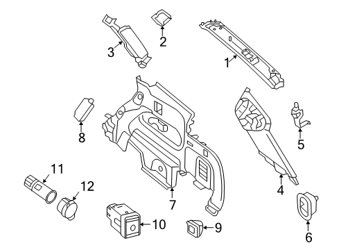 2014 Infiniti QX60 Interior Trim - Quarter Panels GARNISH Assembly-Luggage Rear Pillar, RH Diagram for 76935-3JS0A