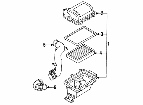 1987 Nissan 200SX Air Inlet Duct-Air Diagram for 16578-32F01