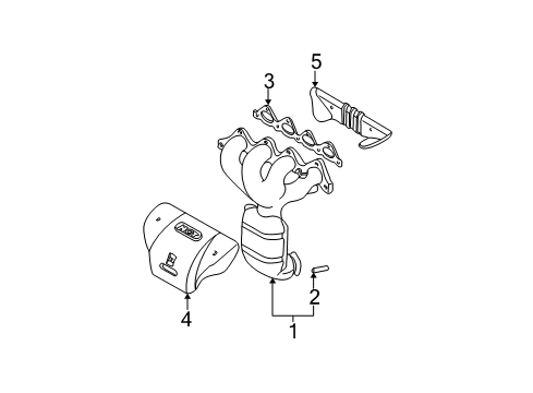 2006 Hyundai Tiburon Exhaust Manifold Protector-Heat Diagram for 28525-23602