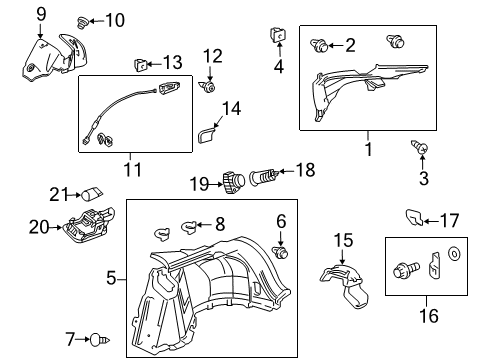 2011 Honda Accord Crosstour Interior Trim - Quarter Panels Lever, L. RR. Seat *NH167L* (GRAPHITE BLACK) Diagram for 82622-TP6-A01ZC