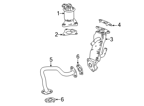 2020 Honda Accord Emission Components Gasket, EGR Valve Diagram for 18715-6C1-A01