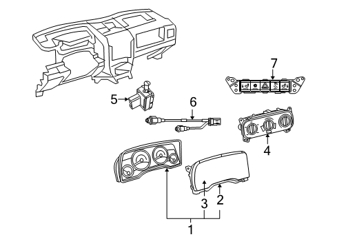 2015 Jeep Compass A/C & Heater Control Units Cluster-Instrument Panel Diagram for 68233466AE