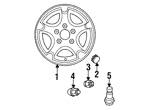 1998 Plymouth Neon Wheels & Trim Wheel Center Cap Diagram for PH83PAK