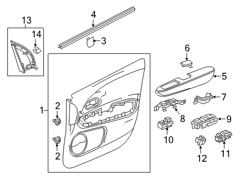 2021 Honda HR-V Front Door LINING, L. FR. DOOR (LOWER) (TYPEB) Diagram for 83552-THX-A11ZC