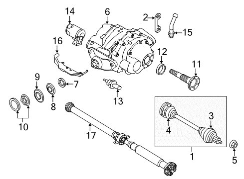 2018 BMW X6 Axle & Differential - Rear Cv Axle Assembly Rear Right Diagram for 33207582141