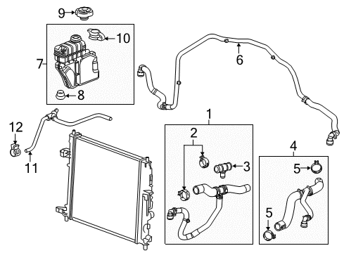 2018 Chevrolet Camaro Radiator Hoses Coolant Hose Diagram for 84132657