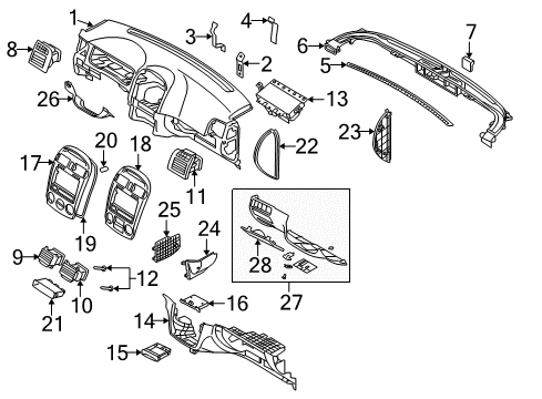 2009 Kia Spectra Instrument Panel Components Cover Assembly-Fuse Box Diagram for 847552F00087