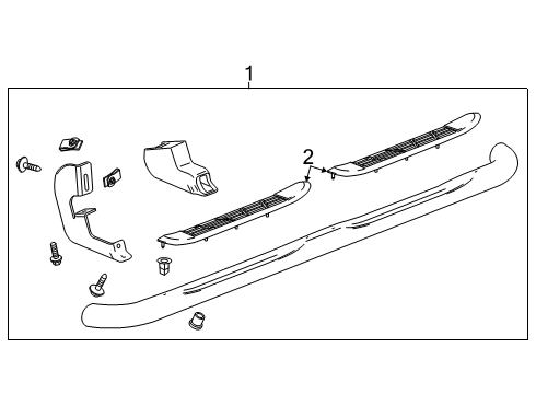 2021 GMC Sierra 1500 Running Board Step Bar Assembly Diagram for 84011358