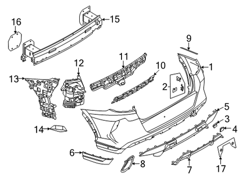 2021 BMW X6 Bumper & Components - Rear Gasket Diagram for 51127425457