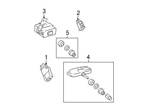 2010 Toyota Camry Tire Pressure Monitoring Receiver Diagram for 89760-06012