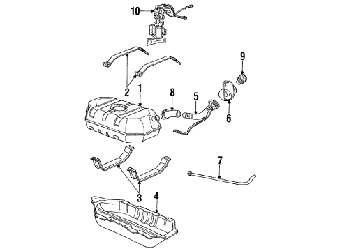 1989 GMC S15 Jimmy Fuel System Components Meter Asm, Fuel(In Tank) Diagram for 25003519