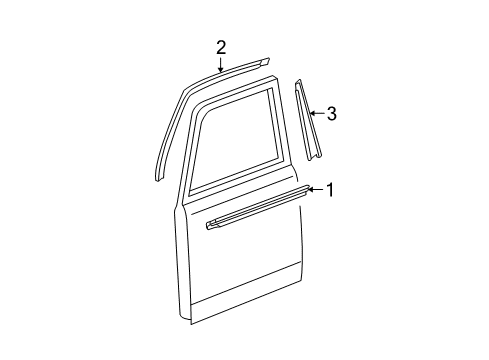 2006 Scion xB Exterior Trim - Front Door Belt Weatherstrip Diagram for 68160-52040