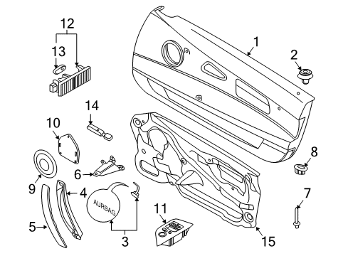 2006 BMW Z4 Door & Components Led Module, Door Trim Panel Diagram for 63316902239