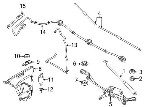 2018 BMW 640i xDrive Gran Turismo Wiper & Washer Components Right Wiper Arm Diagram for 61617413988