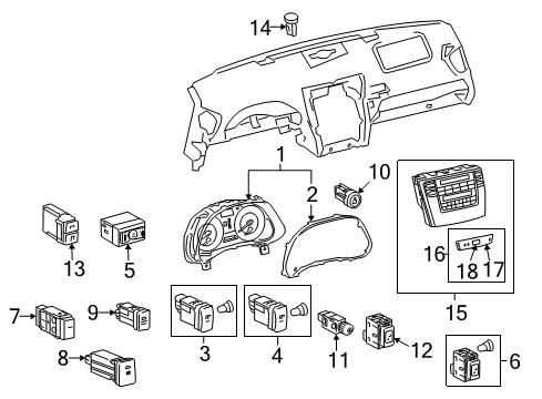 2008 Lexus IS250 Cluster & Switches, Instrument Panel Control & Panel Assy, Integration Diagram for 84010-53151