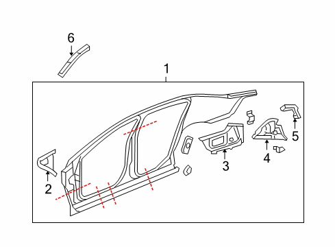 2011 Buick Lucerne Uniside Rear Extension Diagram for 15896192