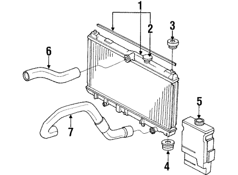 1991 Honda Accord Radiator & Components Tank, Reserve Diagram for 19101-PT0-000