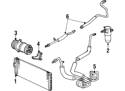 1987 Pontiac Bonneville Air Conditioner AC Hoses Diagram for 25530889