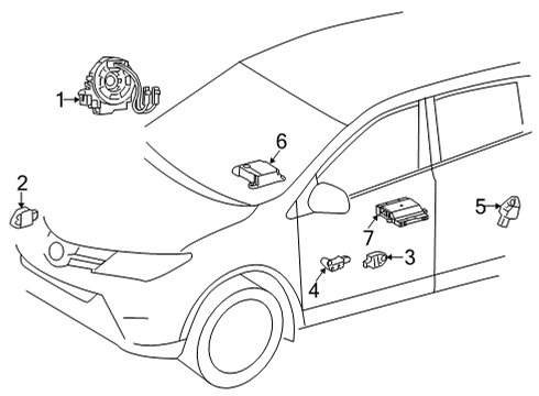 2021 Toyota Venza Air Bag Components Computer Diagram for 89710-48020