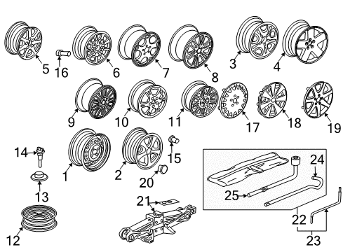 2005 Honda Accord Wheels, Covers & Trim Nut, Wheel (Key Fasteners) Diagram for 90381-SV7-A01