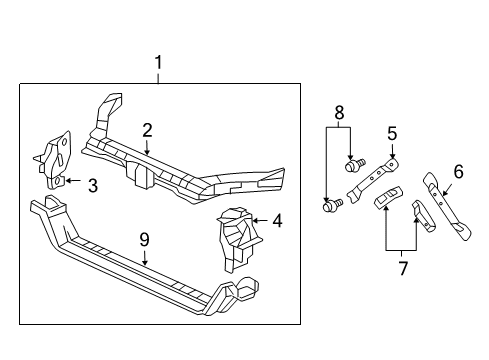 2006 Acura TL Radiator Support Brace, Left Front Bulkhead Side Diagram for 60456-SEP-A00ZZ