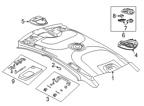 2013 Dodge Dart Interior Trim - Roof Console-Overhead Diagram for 5MW38JXPAB