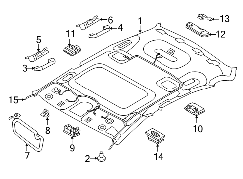 2013 Hyundai Equus Interior Trim - Roof Bracket Assembly-Assist Handle Mounting Diagram for 85334-3N200