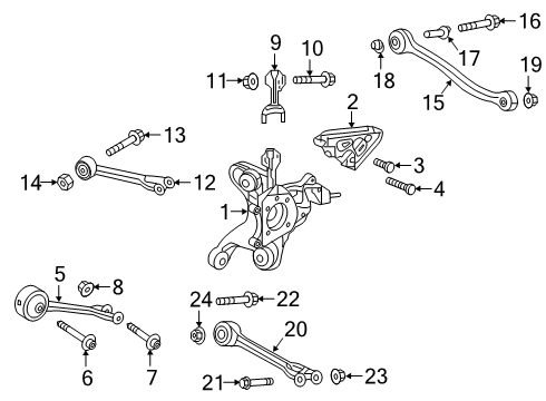 2021 Honda Clarity Rear Suspension Components, Lower Control Arm, Upper Control Arm, Stabilizer Bar Cam Nut Cap (12MM) Diagram for 52343-TRT-A01