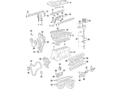 2006 BMW 530xi Engine Parts, Mounts, Cylinder Head & Valves, Camshaft & Timing, Variable Valve Timing, Oil Pan, Oil Pump, Balance Shafts, Crankshaft & Bearings, Pistons, Rings & Bearings Cylinder Head Cover Diagram for 11127548274