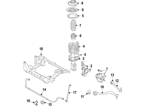 2013 Hyundai Genesis Coupe Front Suspension Components, Lower Control Arm, Stabilizer Bar Tension Arm Assembly-Front, LH Diagram for 54505-2M000
