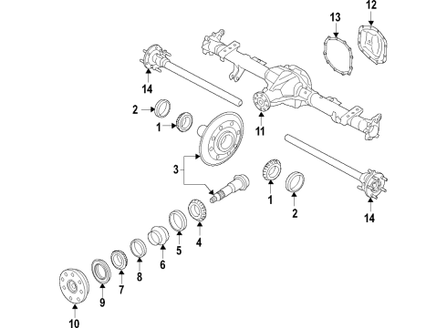 2019 Ford Ranger Rear Axle, Differential, Propeller Shaft Outer Pinion Cup Diagram for KB3Z-4616-A