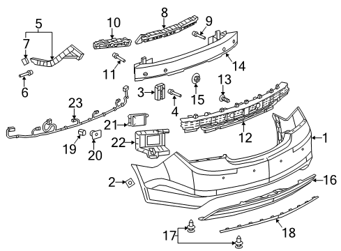 2014 Buick LaCrosse Rear Bumper Bumper Cover Diagram for 26202557