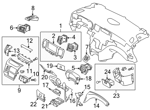 2011 Nissan Quest Cluster & Switches, Instrument Panel Indicator Assy-Auto Transmission Control Diagram for 96944-1JA0A