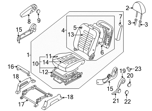 2010 Kia Sedona Front Seat Components Cushion Assembly-Front Seat Diagram for 881004D222AGV