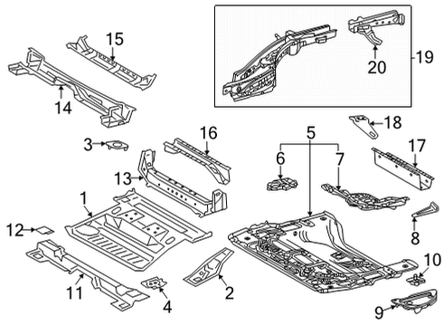 2022 Lexus NX350 Rear Floor & Rails PANEL SUB-ASSY, RR F Diagram for 58301-78902