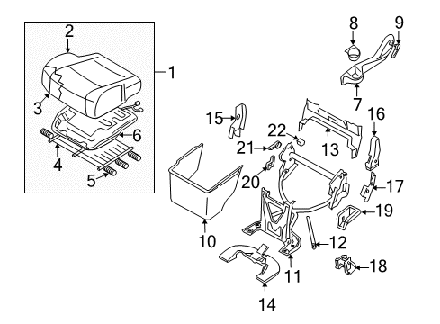 2006 Nissan Quest Rear Seat Components Cushion Assy-2ND Seat, LH Diagram for 88350-5Z101