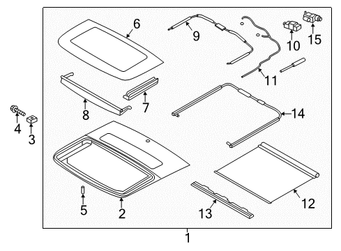 2013 Hyundai Veloster Sunroof Mechanism Assembly-Panoramaroof, RH Diagram for 81648-2V000