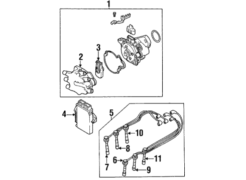 1995 Chrysler Cirrus Distributor CABLE/IGNITION-Ignition Diagram for 5101967AA