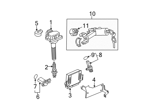 2004 Infiniti G35 Ignition System Engine Control Module Diagram for 23710-AC40A