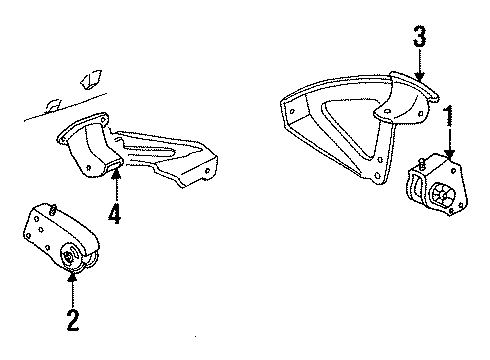 1990 Dodge Dakota Engine & Trans Mounting Bracket Sup Diagram for 4348555