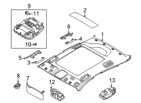 2022 Kia K5 Interior Trim - Roof Lamp Assembly-Overhead C Diagram for 92810L2340DNN