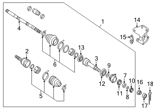 2020 Nissan Pathfinder Drive Axles - Front Shield-Dust Diagram for 39775-3JA1A