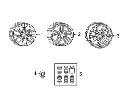 2022 Jeep Wrangler Wheels Aluminum Wheel Diagram for 6BZ41DX8AA