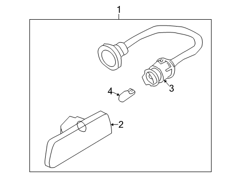 2003 Infiniti M45 Bulbs Lamp Assembly-Rear Side Marker, LH Diagram for 26195-CR900