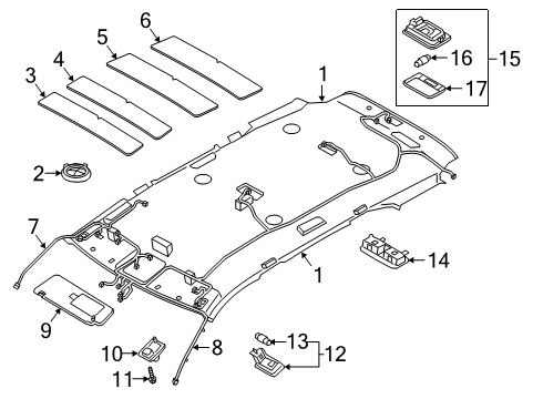 2021 Hyundai Palisade Interior Trim - Roof Sun Visor Assembly, Left Diagram for 85210-S8060-MMH