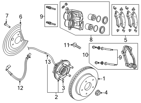 2021 Ram 1500 Brake Components DISC BRAKE Diagram for 68520812AA