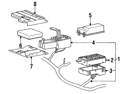 1993 Hyundai Elantra Hood & Components Relay And Fuse Box Kit Diagram for 91290-28A00