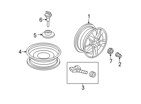 2013 Acura TSX Wheels, Covers & Trim Disk, Aluminum Wheel (17X7) (1/2J) (TPMS) (Kosei) Diagram for 42700-TL2-A82