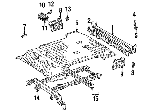 1995 Toyota Land Cruiser Rear Body Panel, Floor & Rails Floor Pan Diagram for 58311-60260
